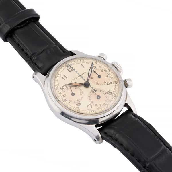 Girard Perregaux Steel Ref 22209 Universal Cal. 281 Three Register Chronograph