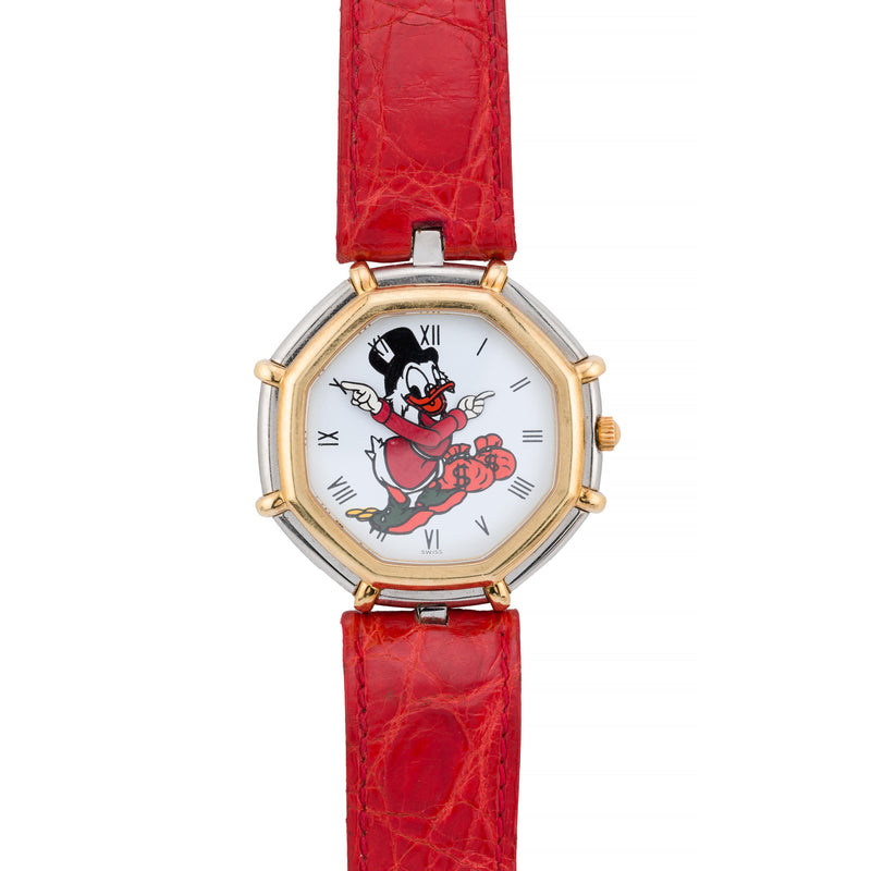 Gerald Genta for Disney Scrhooge McDuck 18K Gold & Stainless Steel Wrist Watch