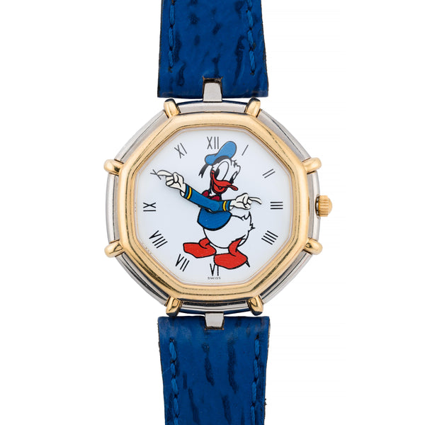 Gerald Genta for Disney Donald Duck Wrist Watch in 18K Gold & Stainless Steel