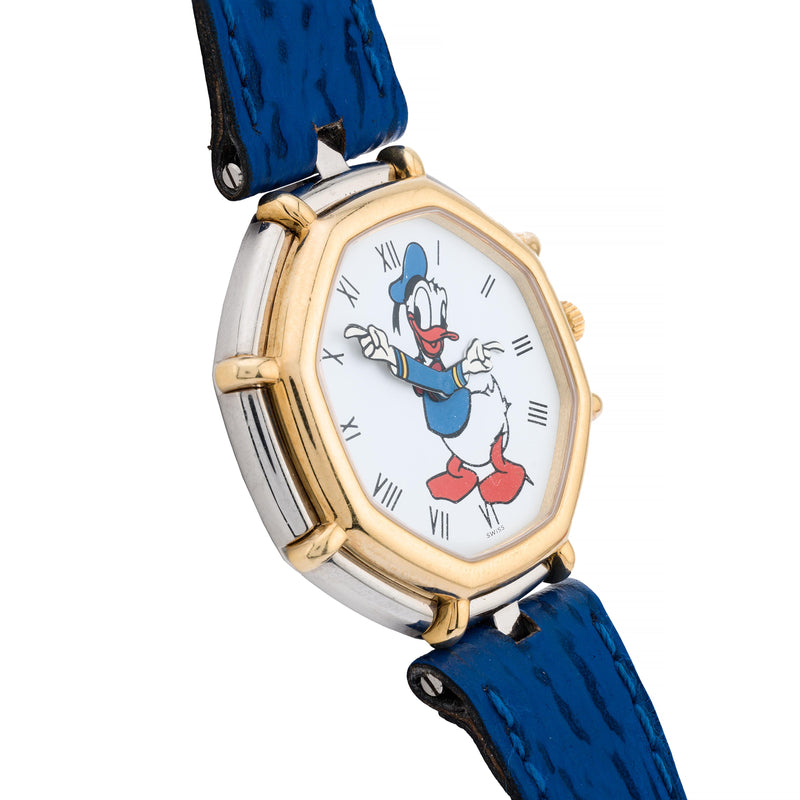 Gerald Genta for Disney Donald Duck Wrist Watch in 18K Gold & Stainless Steel