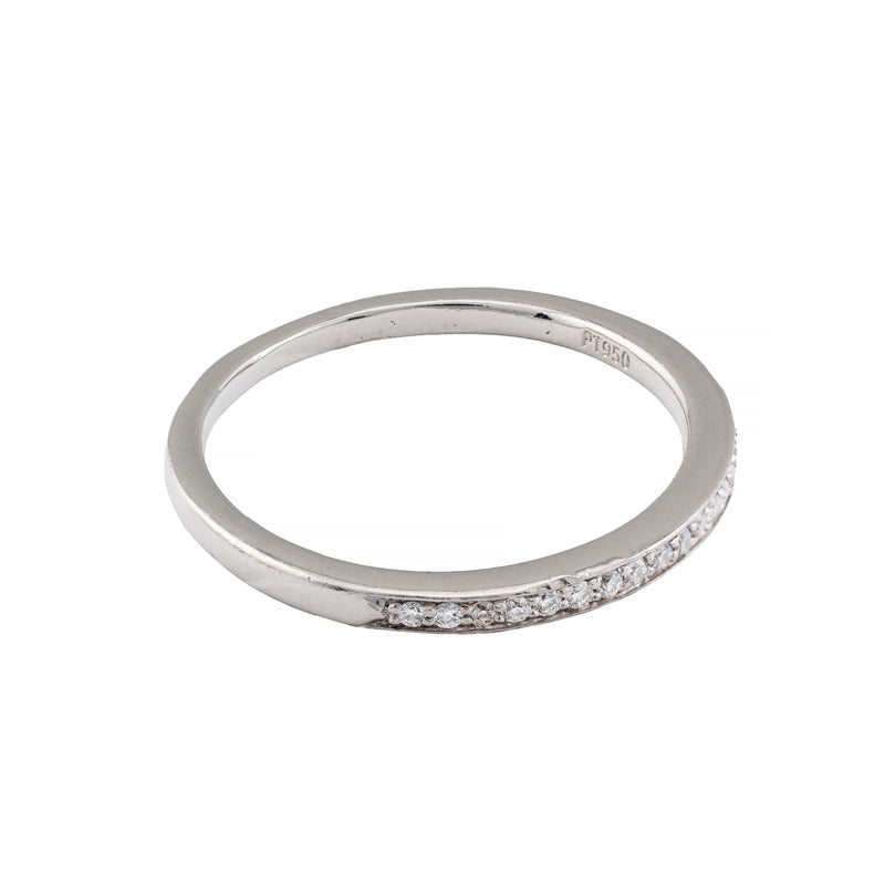 Pave Diamond Stacking Ring Wedding Band in Platinum