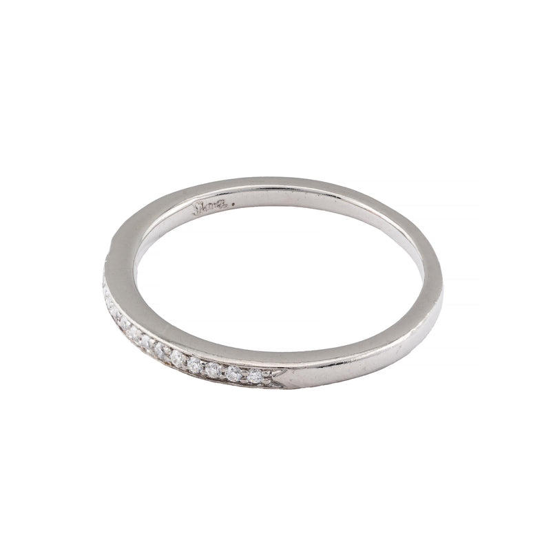 Pave Diamond Stacking Ring Wedding Band in Platinum