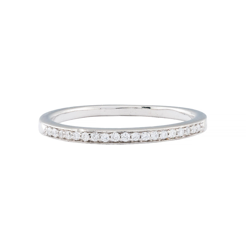 Pave Diamond Stacking Ring Wedding Band in Platinum