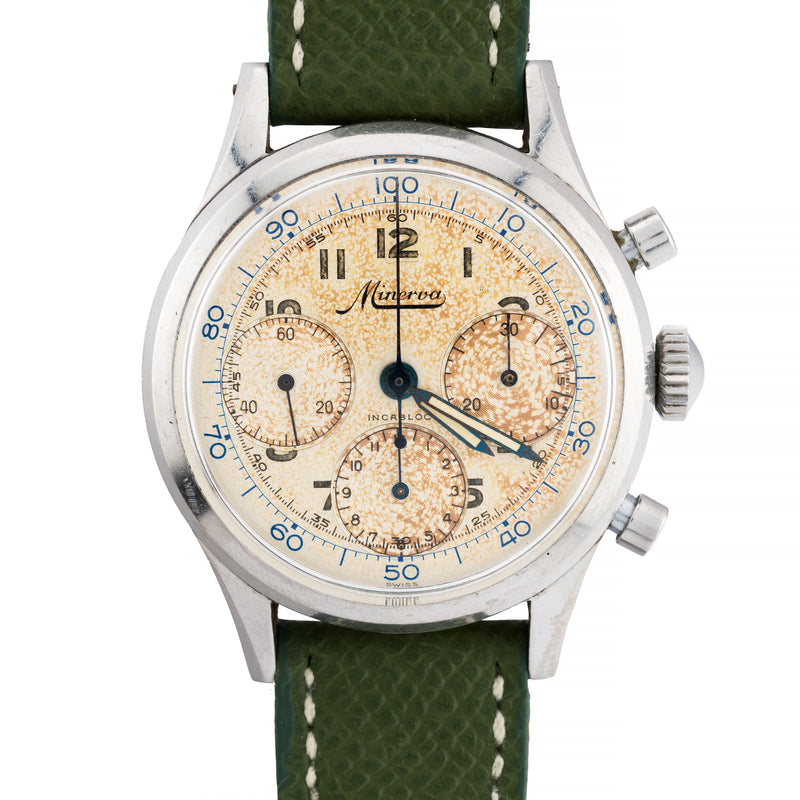 Tropical Minverva VD712 Triple Register Valjoux 72 Chronograph Circa 1950's