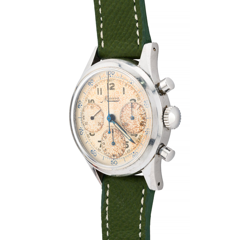 Tropical Minverva VD712 Triple Register Valjoux 72 Chronograph Circa 1950's