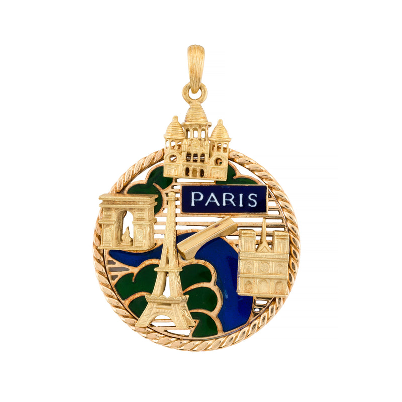 Mauboussin Paris Scenic Plique A Jour Enamel Pendant in 18 karat Gold