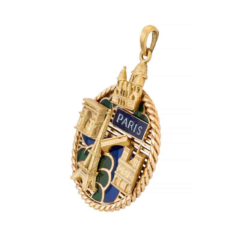 Mauboussin Paris Scenic Plique A Jour Enamel Pendant in 18 karat Gold