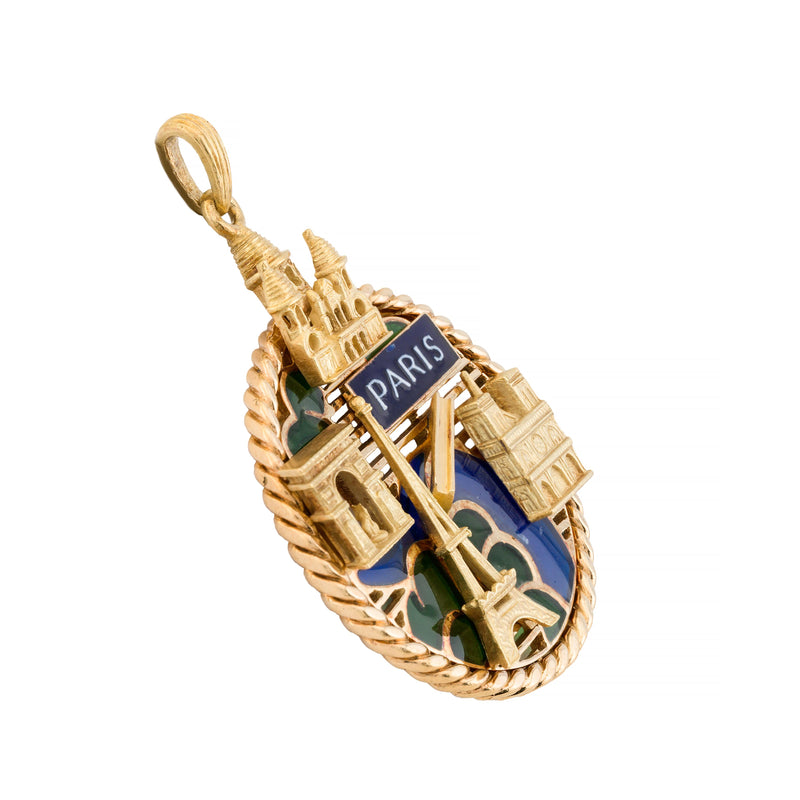 Mauboussin Paris Scenic Plique A Jour Enamel Pendant in 18 karat Gold