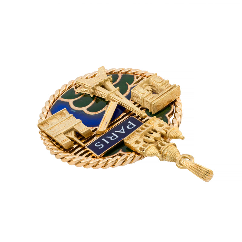 Mauboussin Paris Scenic Plique A Jour Enamel Pendant in 18 karat Gold