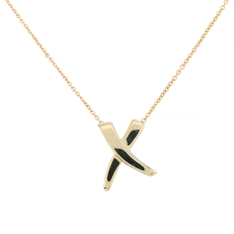 Tiffany and Co. Paloma Picasso Graffiti X Necklace in 18K Yellow Gold