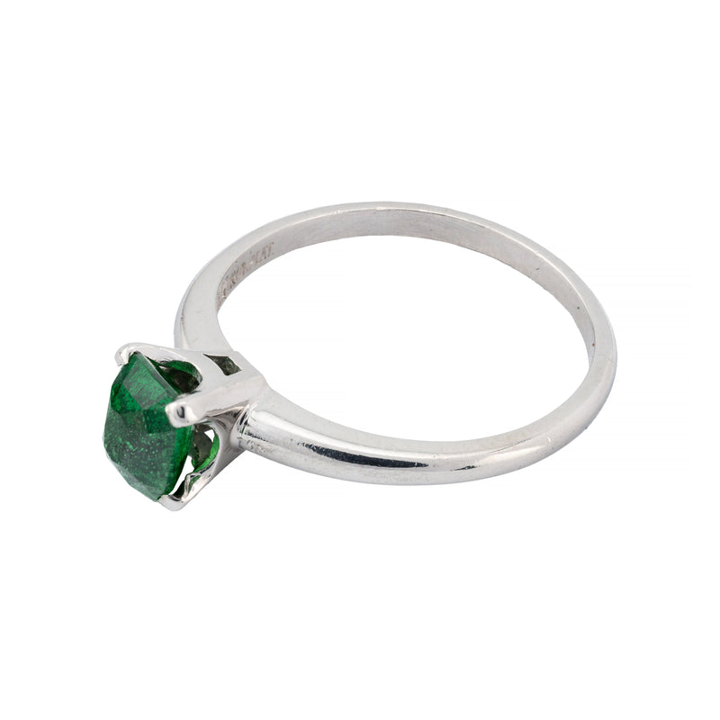 Mid Century Tsavorite Garnet 1.65ct Solitaire Ring in Platinum