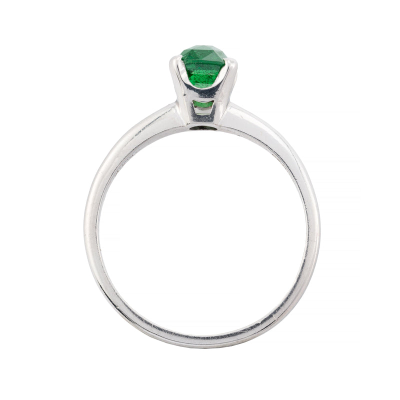 Mid Century Tsavorite Garnet 1.65ct Solitaire Ring in Platinum