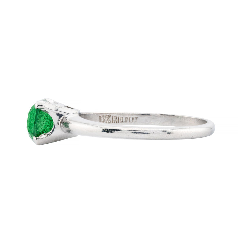 Mid Century Tsavorite Garnet 1.65ct Solitaire Ring in Platinum