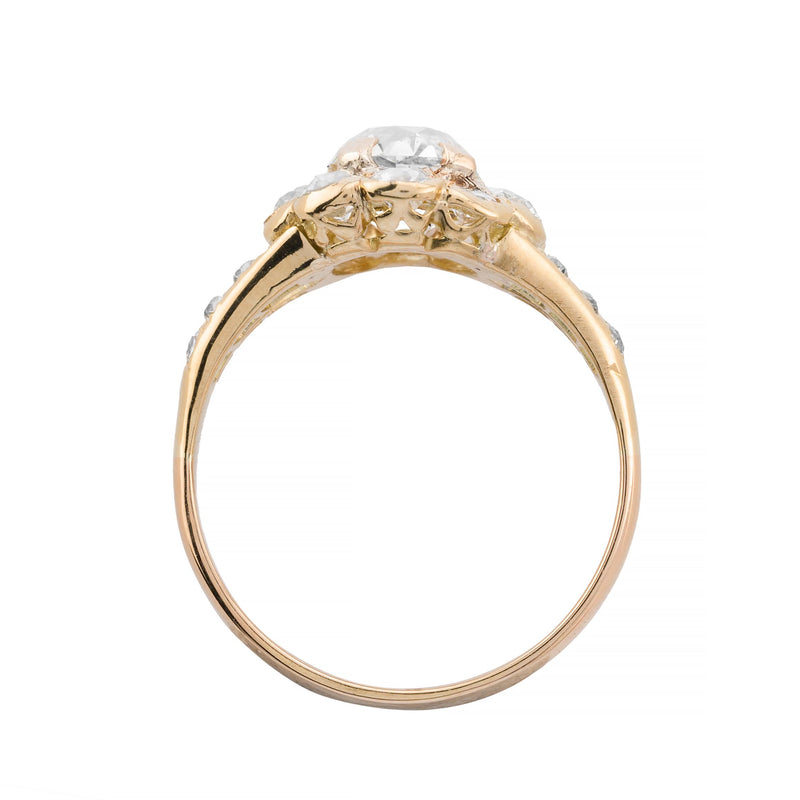 Victorian 3.02ctw Mine Cut Diamond Engagement Ring in 18K Yellow gold