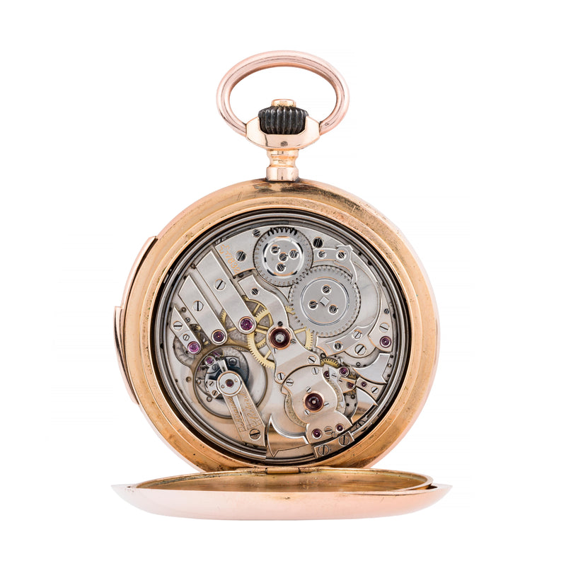 Fine & Rare Carillon Three Chime Minute Repeater 18 Karat Gold Pocket Watch