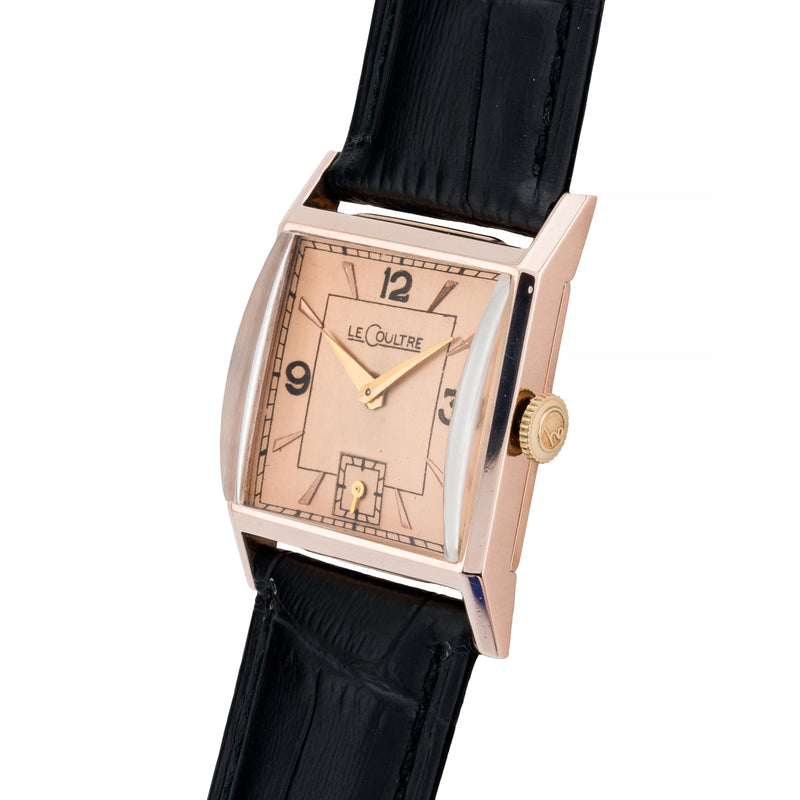 Jaegar LeCoultre Art Deco 14 Karat Rose Gold 23mm Unisex Dress Wrist Watch