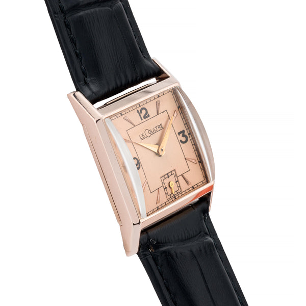 Jaegar LeCoultre Art Deco 14 Karat Rose Gold 23mm Unisex Dress Wrist Watch