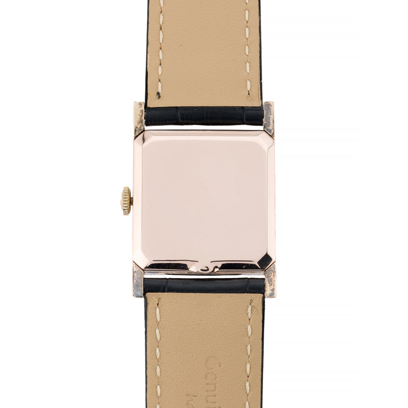 Jaegar LeCoultre Art Deco 14 Karat Rose Gold 23mm Unisex Dress Wrist Watch