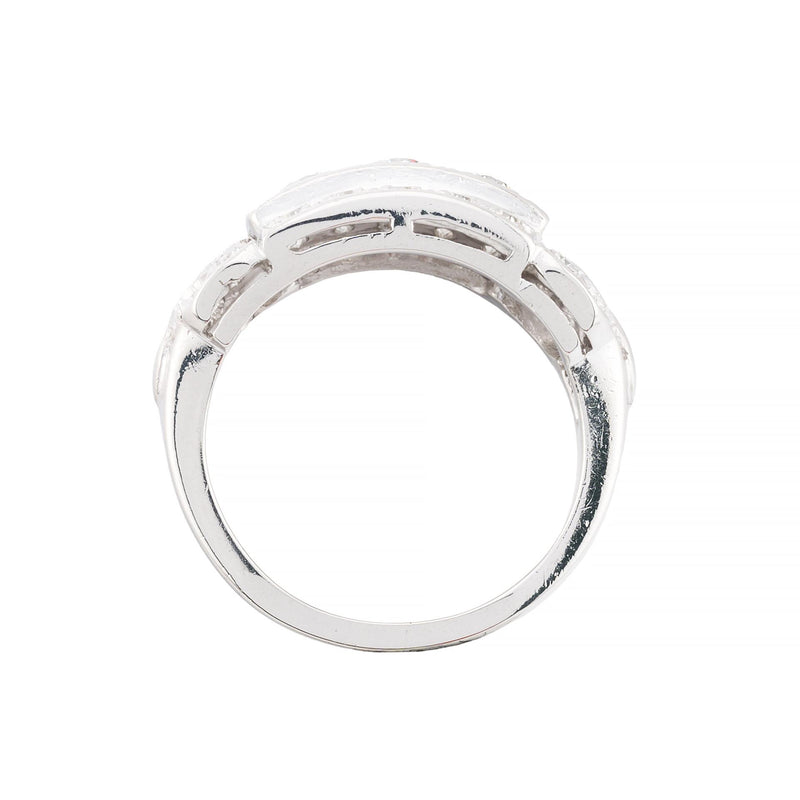 Art Deco Ribbon Motif 0.54ctw Diamond Band Ring in Platinum