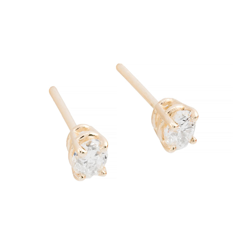 Oval Cut Diamond 0.40ctw Stud Earrings in 14K Yellow Gold