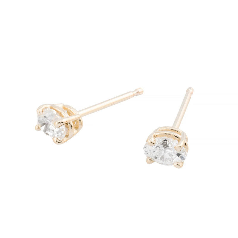 Oval Cut Diamond 0.40ctw Stud Earrings in 14K Yellow Gold