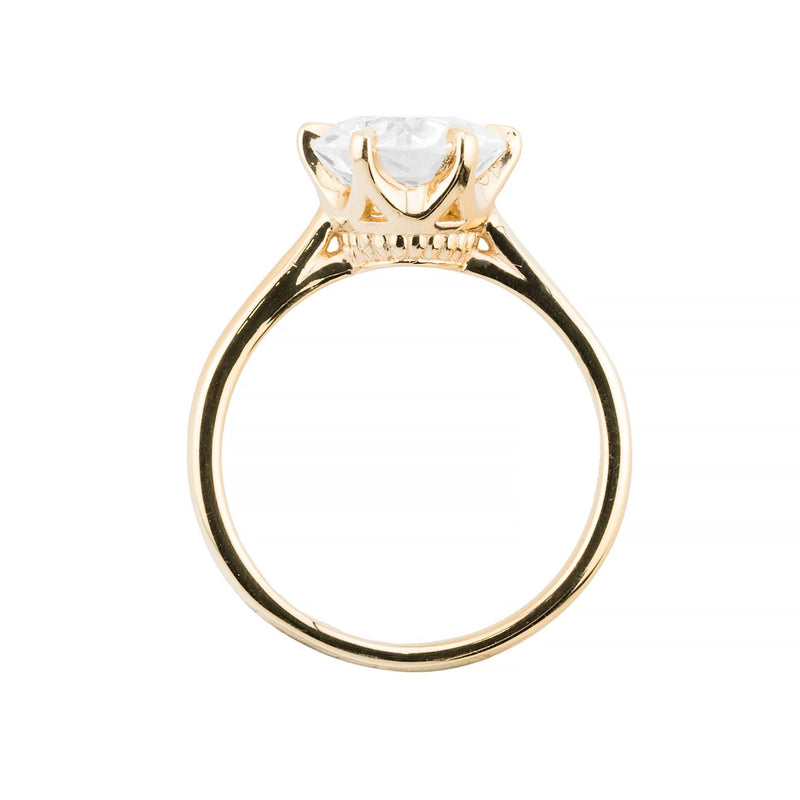 Claw Set 2.55ct Old European Cut Diamond Solitaire Ring in 18 Karat Yellow Gold