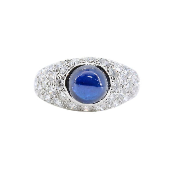 Sumptuous 4.35ctw Sapphire & Diamond Dome Cocktail Ring in Platinum