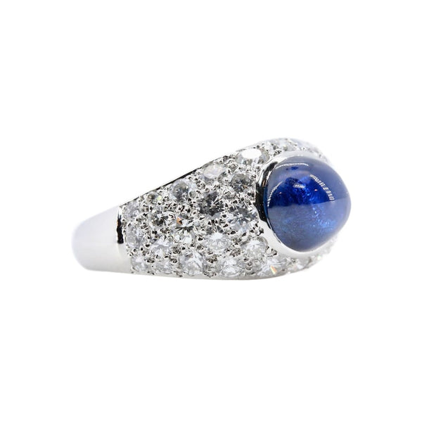 Sumptuous 4.35ctw Sapphire & Diamond Dome Cocktail Ring in Platinum