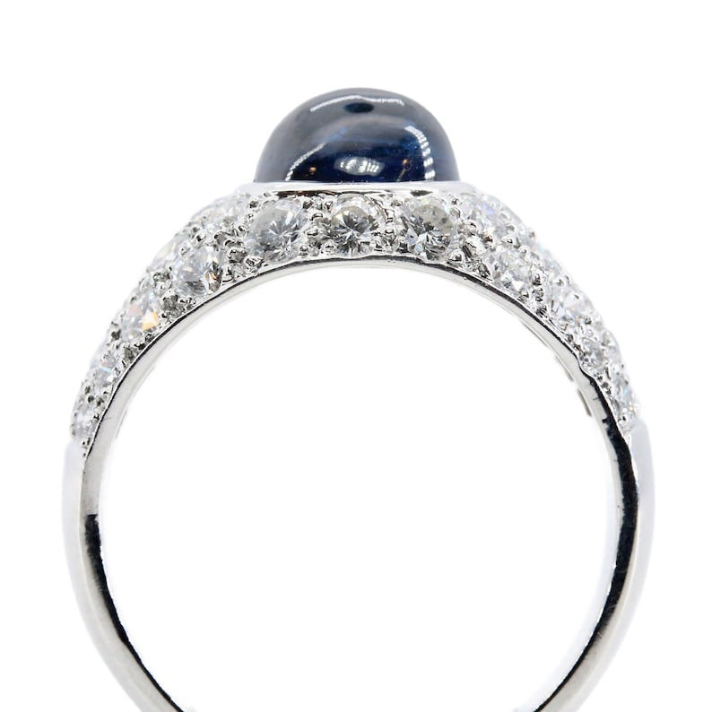 Sumptuous 4.35ctw Sapphire & Diamond Dome Cocktail Ring in Platinum