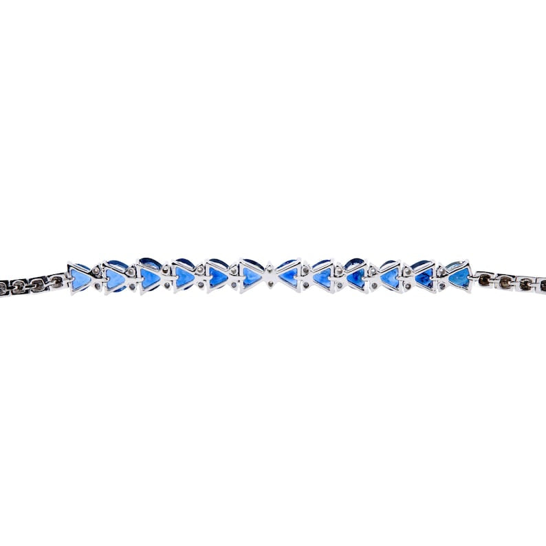 Lush Sapphire & Diamond Bracelet in 18 Karat White Gold