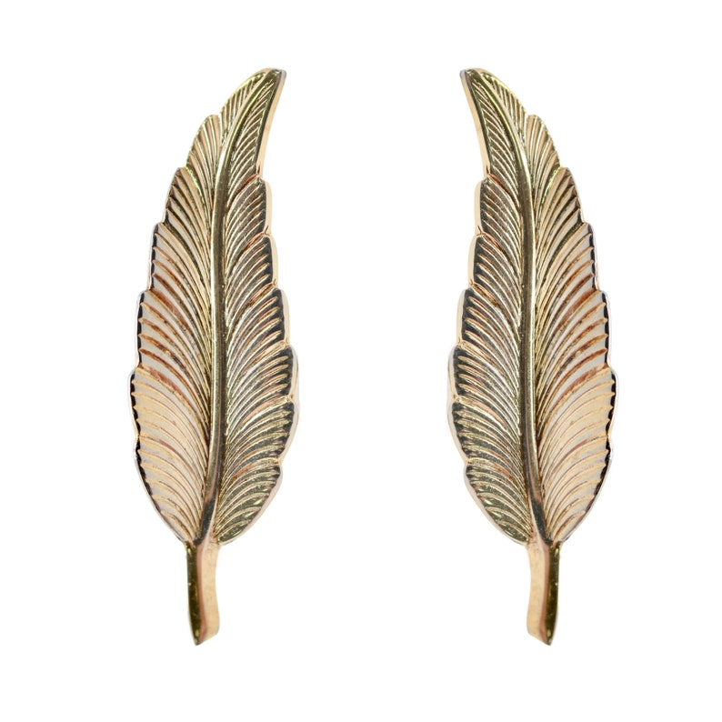 Vintage Tiffany & Co Gold Vermeil Leaf Earrings