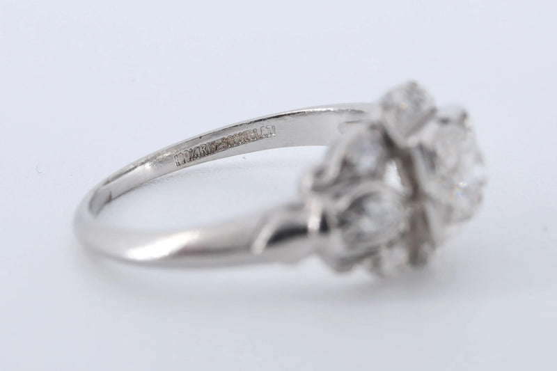 Late Art Deco 0.76ctw Diamond Engagement Ring in Platinum