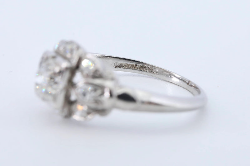 Late Art Deco 0.76ctw Diamond Engagement Ring in Platinum