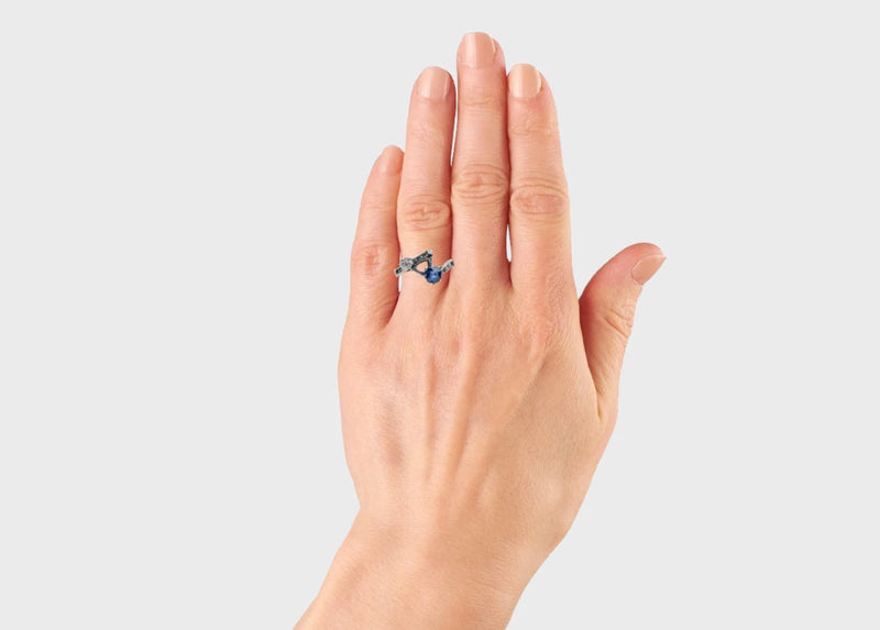Victorian No Heat Sapphire & Mine Cut Diamond Ring