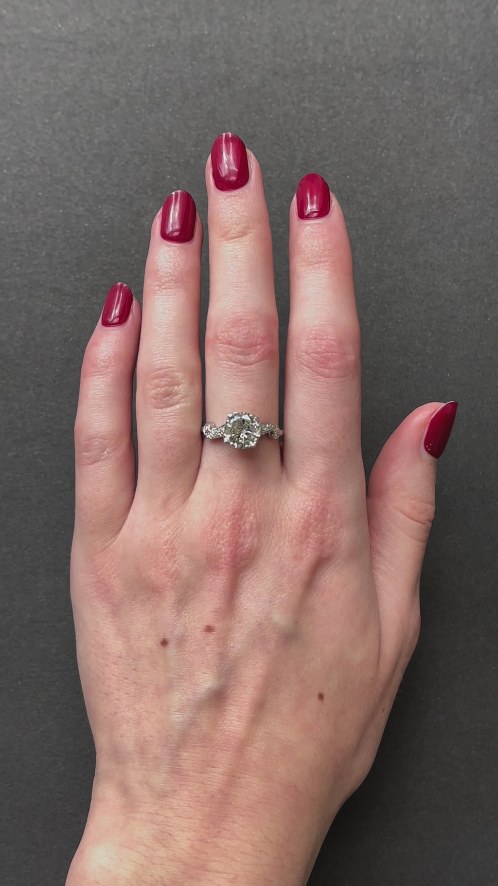 Vintage Mid Century 2.18CTW Diamond Engagement Ring in Platinum