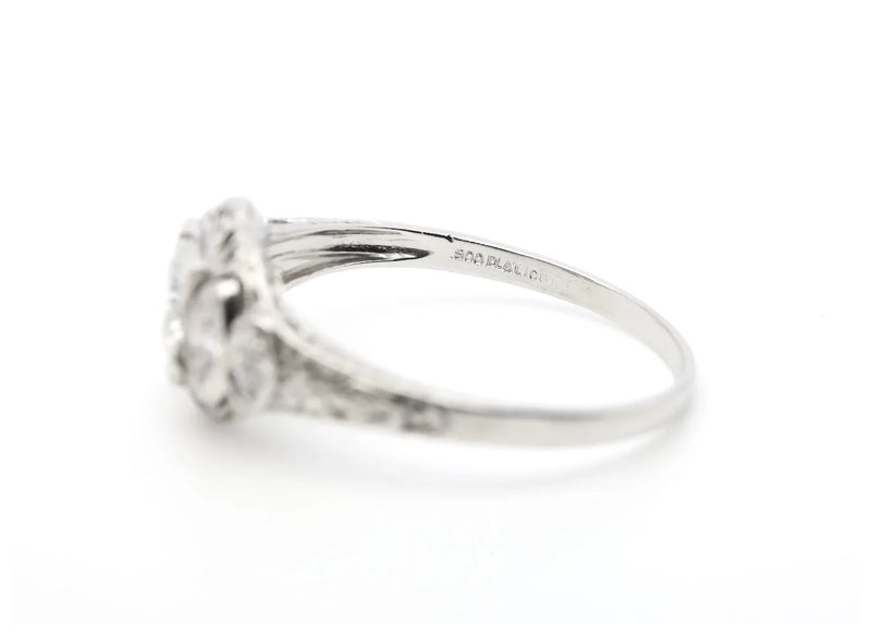 1920’s Art Deco 0.72ctw Platinum Diamond Filigree Engagement Ring