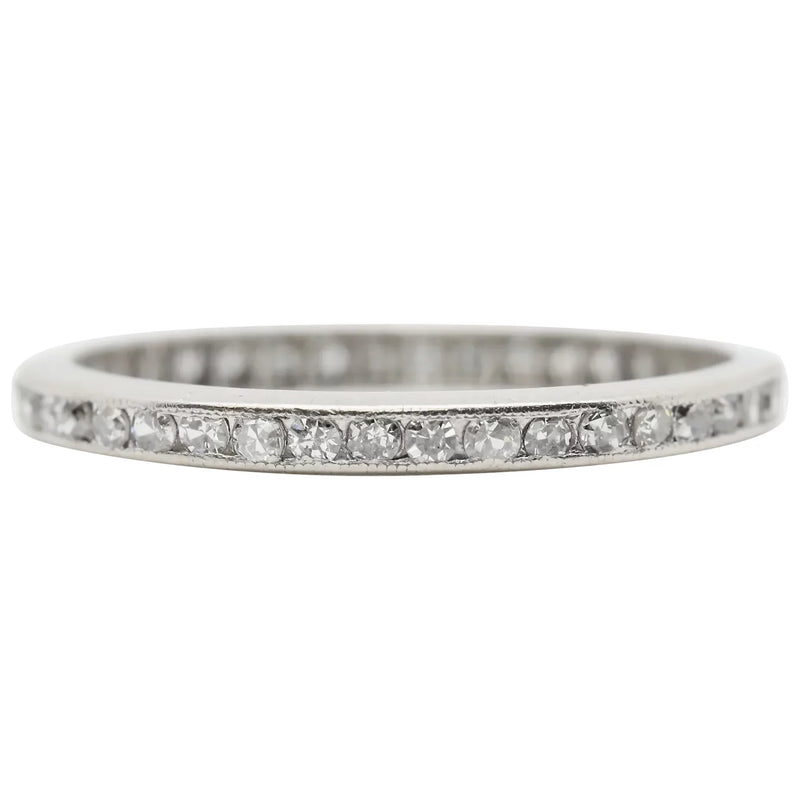 Circa 1920's Art Deco Diamond Eternity Band in Platinum Size 5 3/4