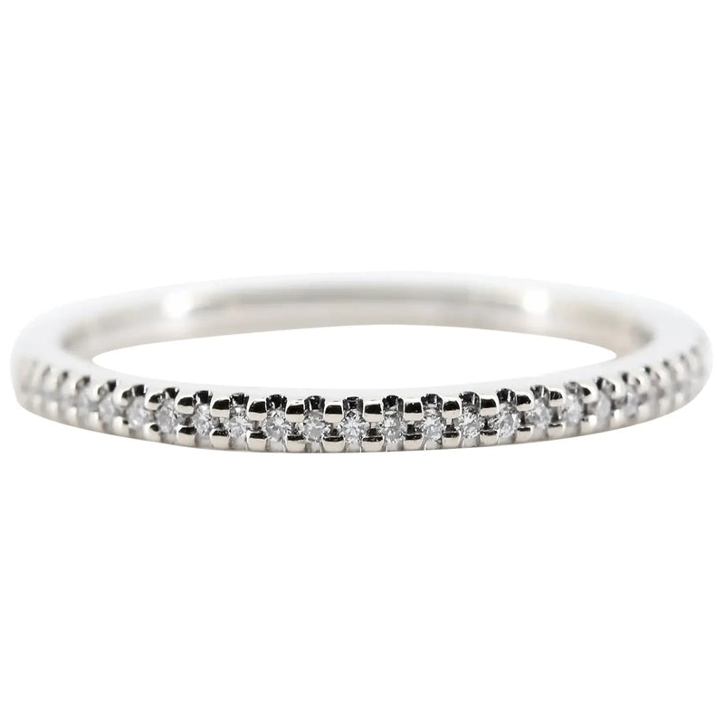 Contemporary 0.17 CTW Diamond Wedding Band in 14K White Gold