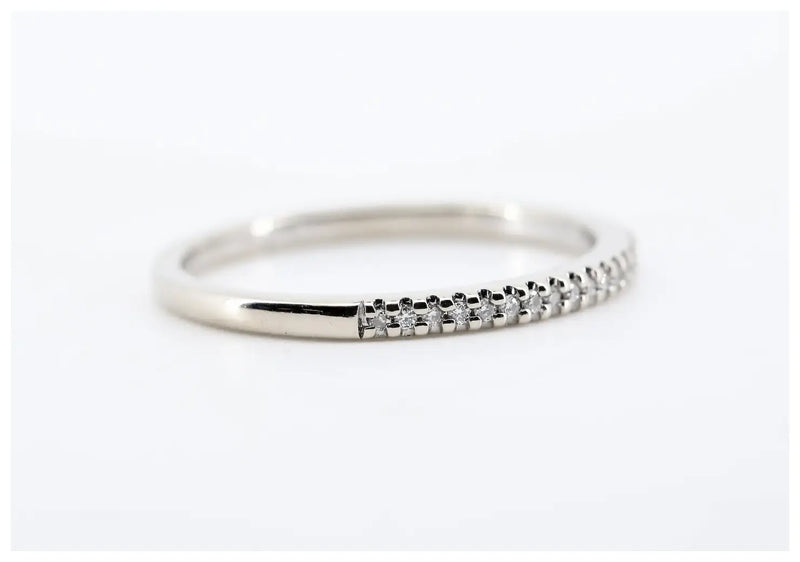 Contemporary 0.17 CTW Diamond Wedding Band in 14K White Gold