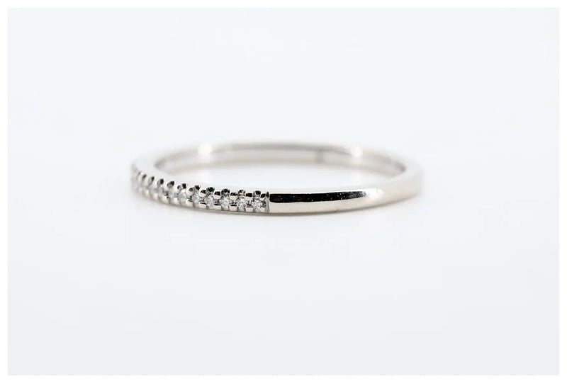 Contemporary 0.17 CTW Diamond Wedding Band in 14K White Gold