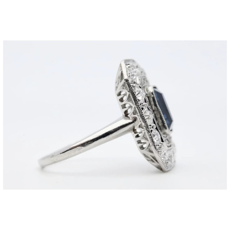 Edwardian 2.65ctw No Heat Sapphire & Diamond Filigree Ring in Platinum