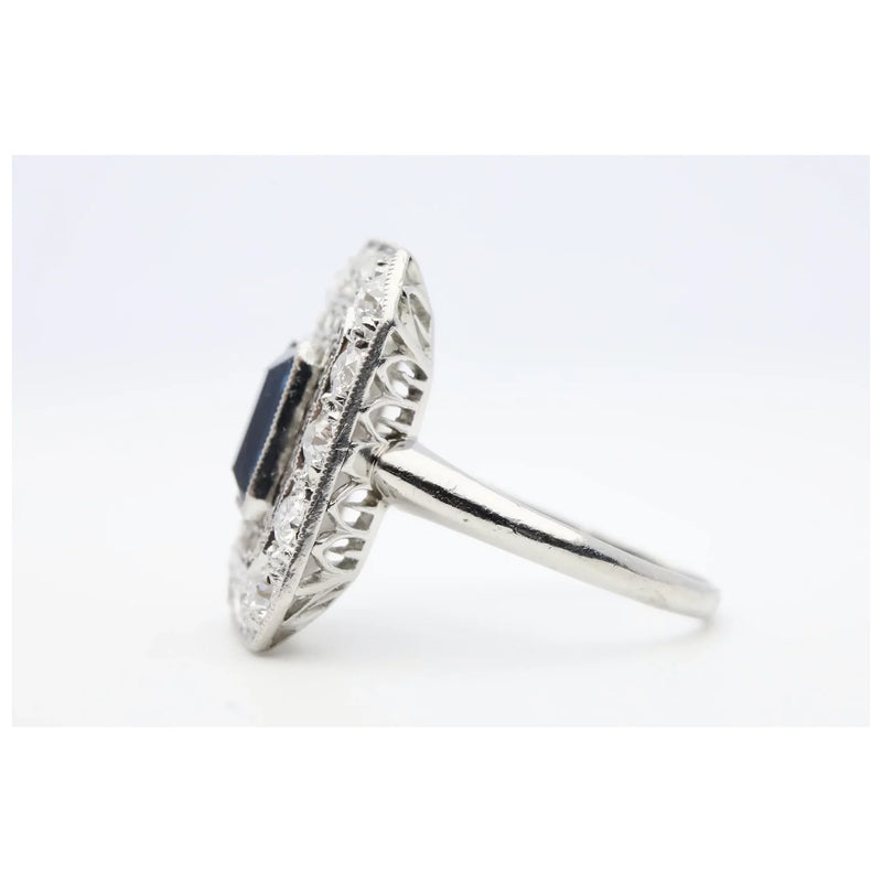 Edwardian 2.65ctw No Heat Sapphire & Diamond Filigree Ring in Platinum